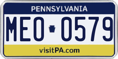PA license plate MEO0579