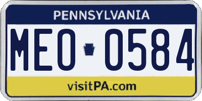 PA license plate MEO0584