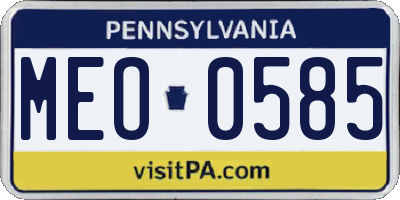 PA license plate MEO0585