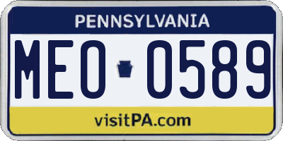PA license plate MEO0589