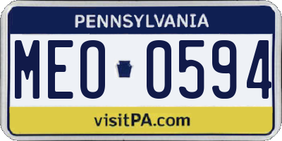 PA license plate MEO0594