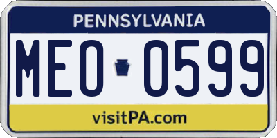 PA license plate MEO0599