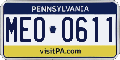 PA license plate MEO0611