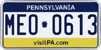 PA license plate MEO0613