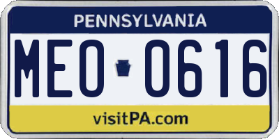 PA license plate MEO0616