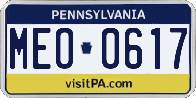 PA license plate MEO0617