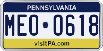 PA license plate MEO0618