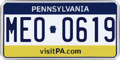 PA license plate MEO0619
