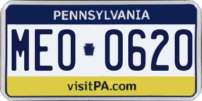 PA license plate MEO0620