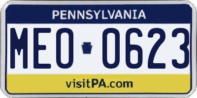 PA license plate MEO0623