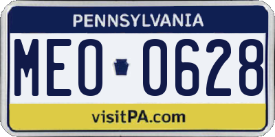 PA license plate MEO0628