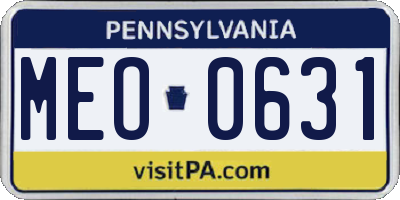 PA license plate MEO0631