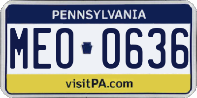 PA license plate MEO0636