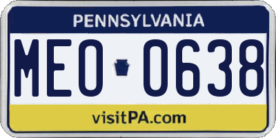 PA license plate MEO0638