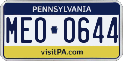 PA license plate MEO0644