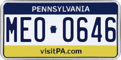 PA license plate MEO0646