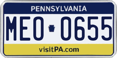 PA license plate MEO0655
