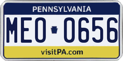 PA license plate MEO0656