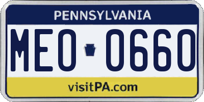 PA license plate MEO0660