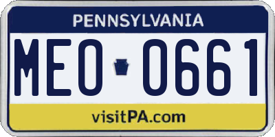 PA license plate MEO0661