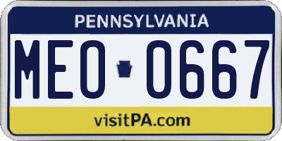 PA license plate MEO0667