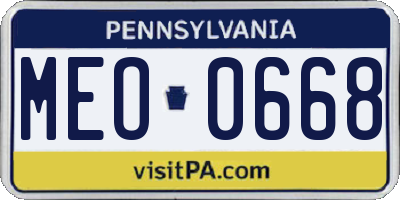 PA license plate MEO0668