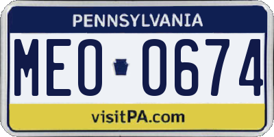 PA license plate MEO0674