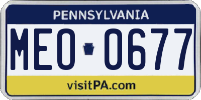 PA license plate MEO0677