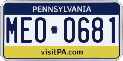PA license plate MEO0681