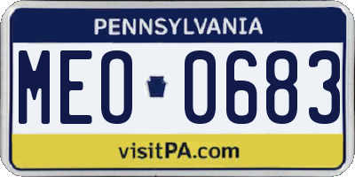 PA license plate MEO0683