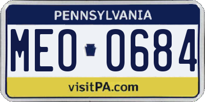 PA license plate MEO0684