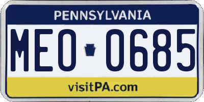 PA license plate MEO0685
