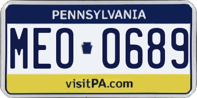 PA license plate MEO0689