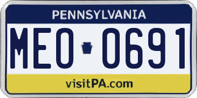 PA license plate MEO0691