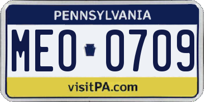 PA license plate MEO0709