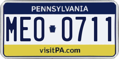 PA license plate MEO0711