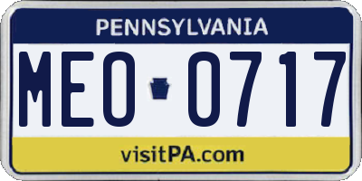 PA license plate MEO0717