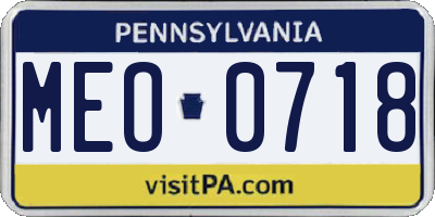 PA license plate MEO0718