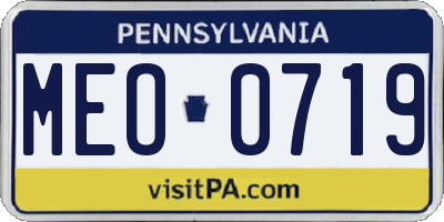 PA license plate MEO0719