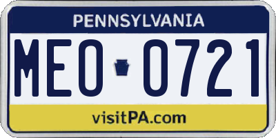 PA license plate MEO0721