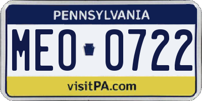 PA license plate MEO0722
