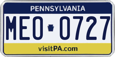 PA license plate MEO0727