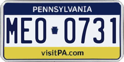 PA license plate MEO0731