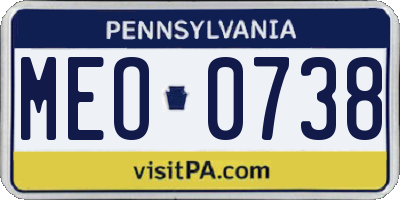 PA license plate MEO0738
