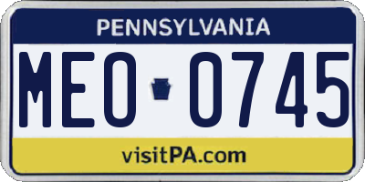 PA license plate MEO0745