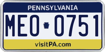 PA license plate MEO0751