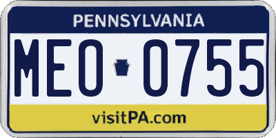 PA license plate MEO0755