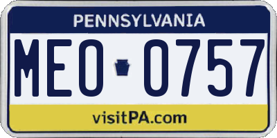PA license plate MEO0757