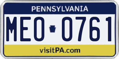 PA license plate MEO0761