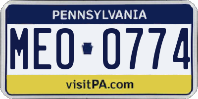 PA license plate MEO0774